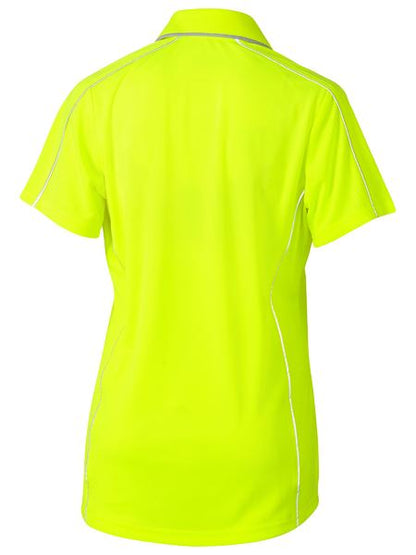 Bisley Hi Vis Ladies Cool Mesh Polo with Reflective Piping Short Sleeve (BISBKL1425)