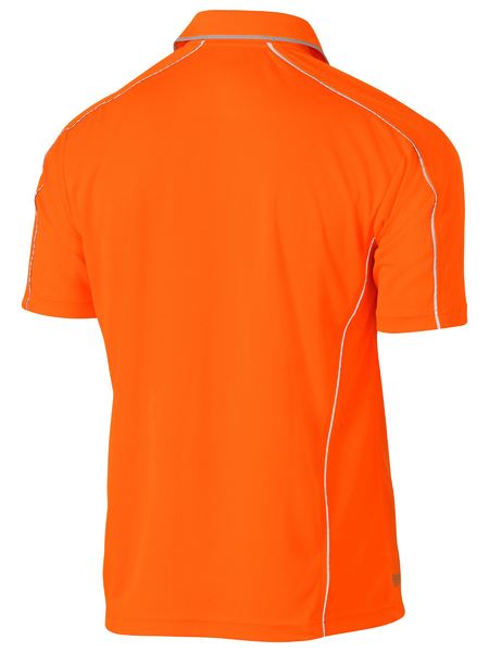 Bisley Hi Vis Cool Mesh Polo with Reflective Piping Short Sleeve (BISBK1425)