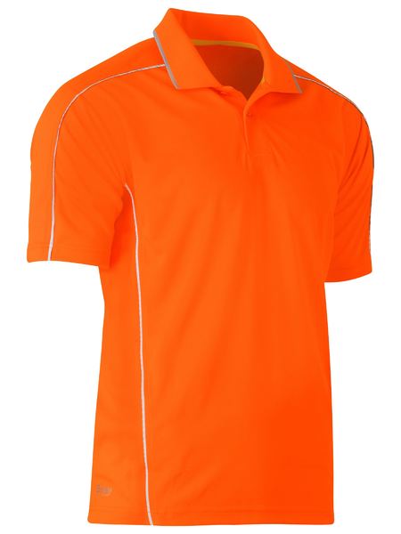 Bisley Hi Vis Cool Mesh Polo with Reflective Piping Short Sleeve (BISBK1425)