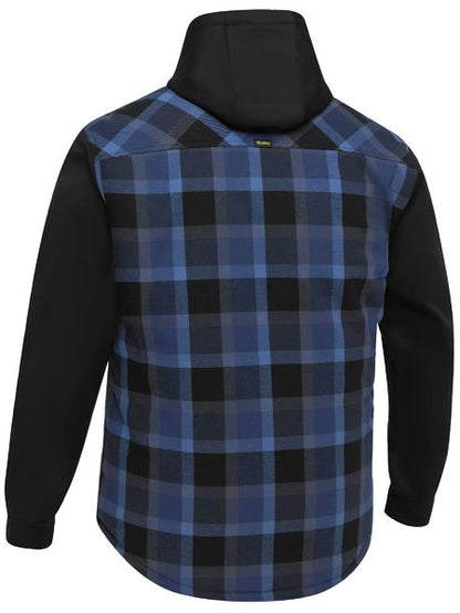 Bisley Contrast Check Hooded Shirt Long Sleeve  (BISBJ6708)