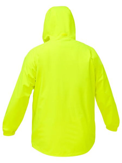 Bisley Hi Vis Packable Lightweight Ripstop Rain Jacket (BISBJ6707)
