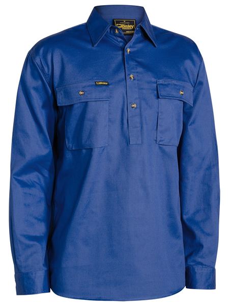 Bisley Closed Front Cotton Drill Shirt Long Sleeve (BISBSC6433)