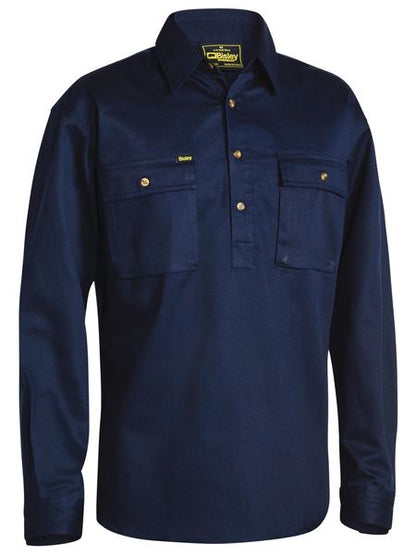 Bisley Closed Front Cotton Drill Shirt Long Sleeve (BISBSC6433)