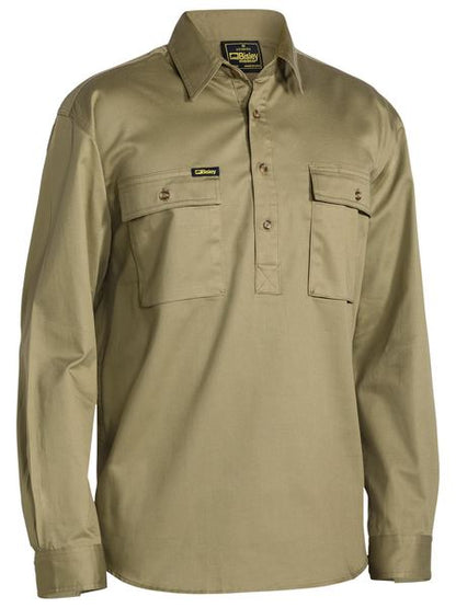 Bisley Closed Front Cotton Drill Shirt Long Sleeve (BISBSC6433)