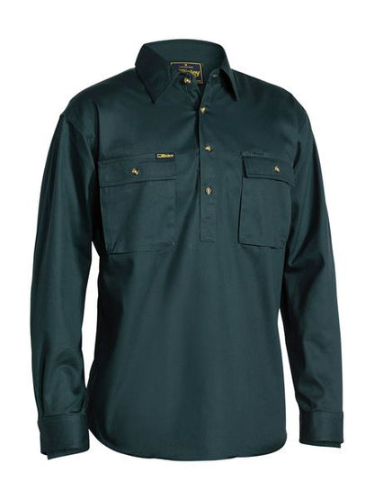 Bisley Closed Front Cotton Drill Shirt Long Sleeve (BISBSC6433)