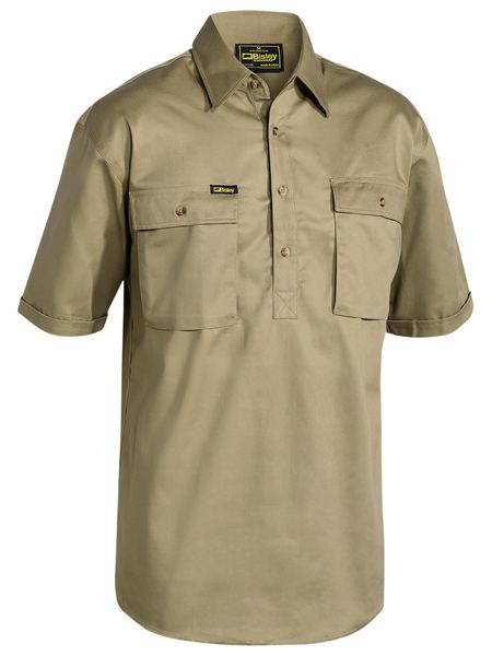 Bisley Closed Front Cotton Drill Shirt Short Sleeve (BISBSC1433)