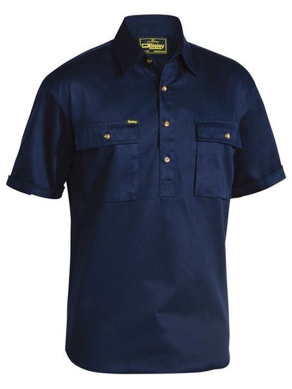 Bisley Closed Front Cotton Drill Shirt Short Sleeve (BISBSC1433)