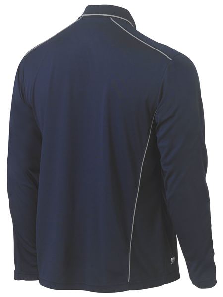 Bisley Cool Mesh Polo with Reflective Piping Long Sleeve (BISBK6425)