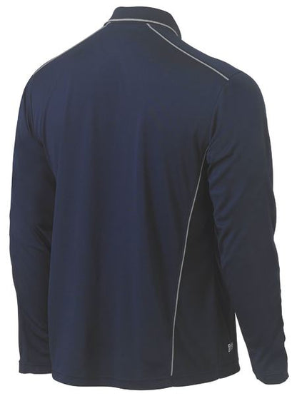 Bisley Cool Mesh Polo with Reflective Piping Long Sleeve (BISBK6425)