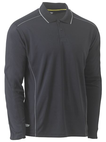 Bisley Cool Mesh Polo with Reflective Piping Long Sleeve (BISBK6425)