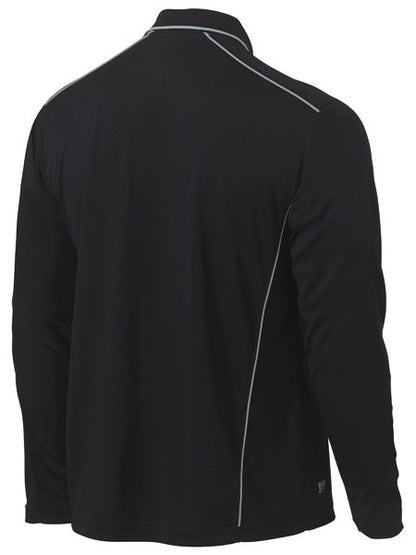 Bisley Cool Mesh Polo with Reflective Piping Long Sleeve (BISBK6425)