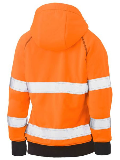 Bisley Hi Vis Ladies Taped Fleece Zip Front Hoodie with Sherpa Lining (BISBKL6819T)