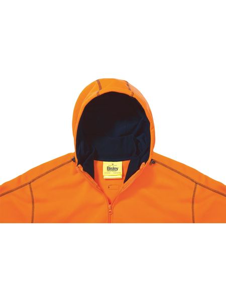 Bisley Hi Vis Zip Front Fleece Hoodie (BISBK6819)