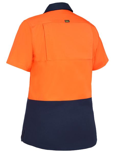 Bisley Hi Vis Ladies Cool Lightweight Drill Shirt Short Sleeve (BISBL1895)