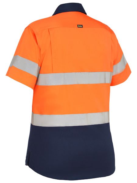 Bisley Hi Vis Ladies Taped Cool Lightweight Drill Shirt Short Sleeve (BISBL1896)