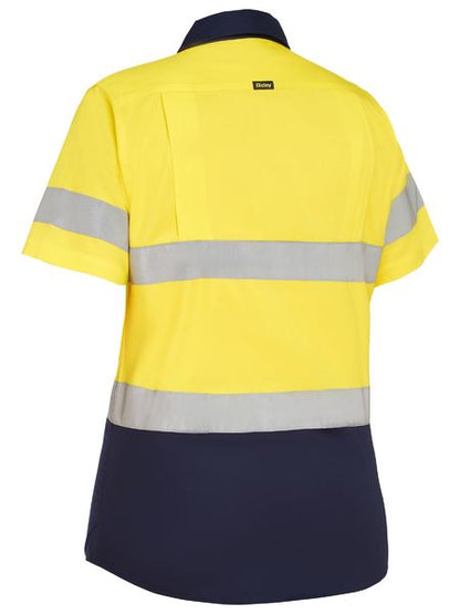 Bisley Hi Vis Ladies Taped Cool Lightweight Drill Shirt Short Sleeve (BISBL1896)