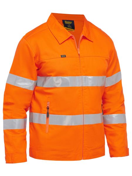 Bisley Hi Vis Taped Drill Jacket with Liquid Repellent Finish (BISBJ6919T)