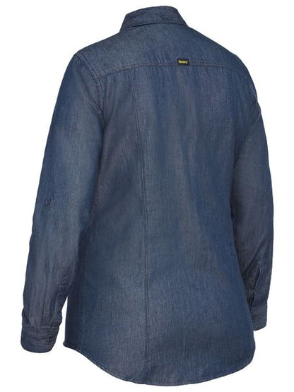 Bisley Ladies Denim Work Shirt Long Sleeve (BISBL6602)