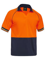 Bisley Hi Vis Two Tone V Neck Polo Short Sleeve (BISBK1440) - Best Buy Trade Supplies