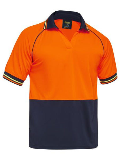 Bisley Hi Vis Two Tone V Neck Polo Short Sleeve (BISBK1440)