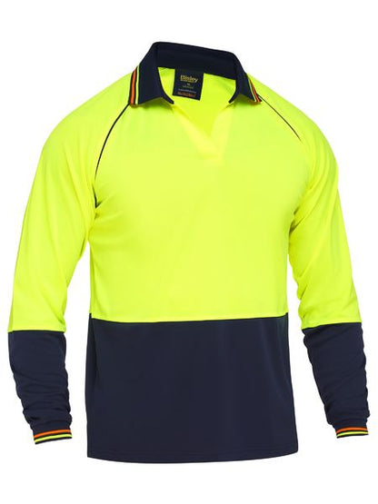 Bisley Hi Vis Two Tone V Neck Polo Long Sleeve (BISBK6440)