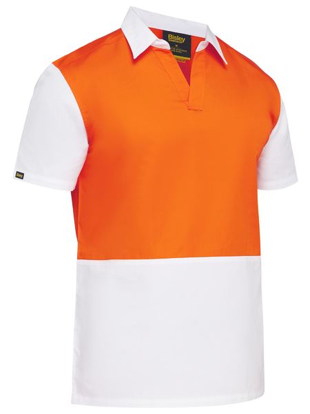 Bisley Hi Vis 2 Tone V Neck Shirt Short Sleeve (BISBS1405)