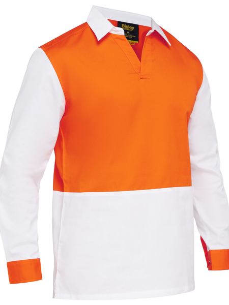 Bisley Hi Vis 2 Tone V Neck Shirt Long Sleeve (BISBS6405)