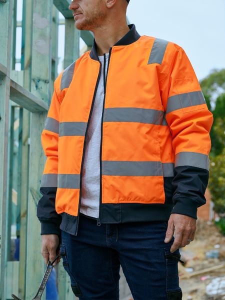 Bisley Hi Vis Taped Bomber Jacket with Padded Lining (BISBJ6730T)