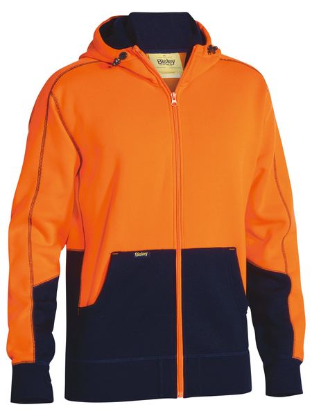 Bisley Hi Vis Zip Front Fleece Hoodie (BISBK6819)