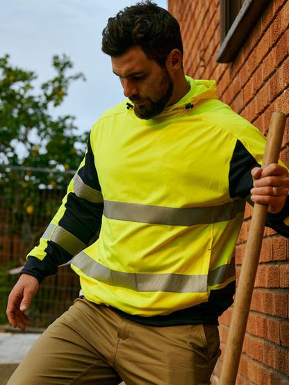 Bisley Hi Vis Taped Two Tone Contrast 4 Way Stretchy Hoodie (BISBK6815T)