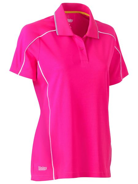 Bisley Ladies Cool Mesh Polo with Reflective Piping Short Sleeve (BISBKL1425)