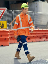 Bisley Hi Vis X-Taped Biomotion Cool Lightweight Drill Shirt Long Sleeve (BISBS6166XT)