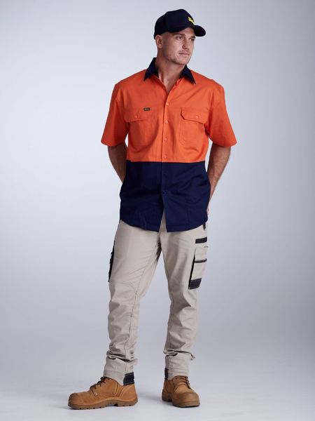 Bisley Hi Vis Cool Lightweight Drill Shirt Short Sleeve (BISBS1895)