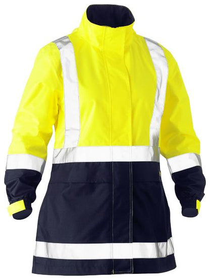 Bisley Hi Vis Ladies Taped Recycled Rain Shell Jacket (BISBJL6766T)