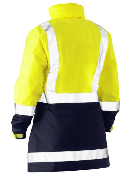 Bisley Hi Vis Ladies Taped Recycled Rain Shell Jacket (BISBJL6766T)