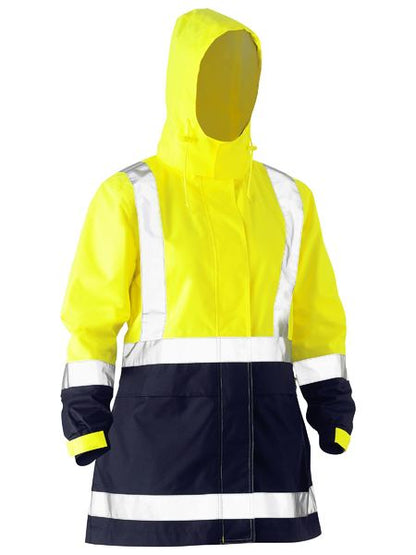 Bisley Hi Vis Ladies Taped Recycled Rain Shell Jacket (BISBJL6766T)
