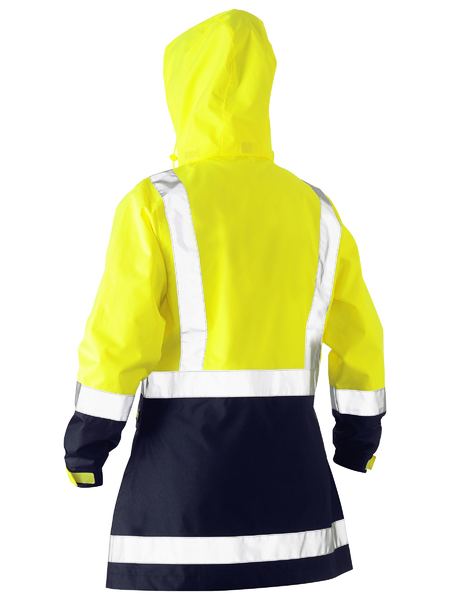 Bisley Hi Vis Ladies Taped Recycled Rain Shell Jacket (BISBJL6766T)