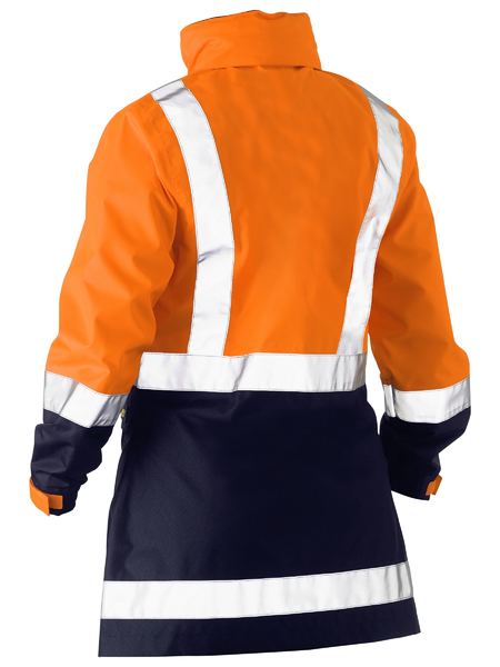 Bisley Hi Vis Ladies Taped Recycled Rain Shell Jacket (BISBJL6766T)