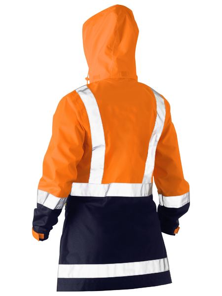 Bisley Hi Vis Ladies Taped Recycled Rain Shell Jacket (BISBJL6766T)