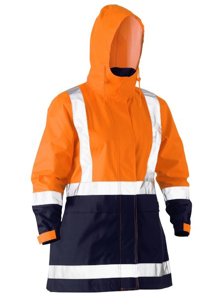 Bisley Hi Vis Ladies Taped Recycled Rain Shell Jacket (BISBJL6766T)