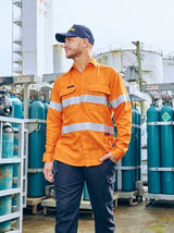 Bisley Apex 160 Hi Vis Taped FR Ripstop Vented Shirt Long Sleeve (BISBS8339T)