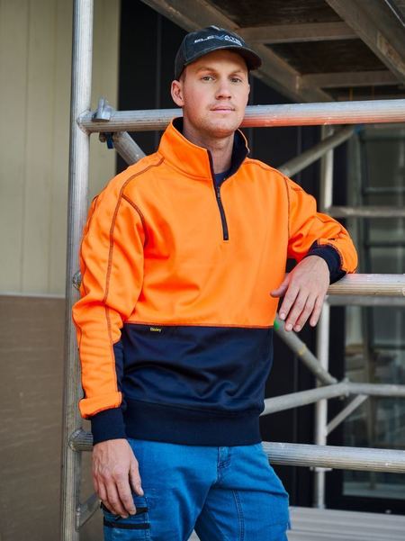 Bisley Hi Vis Fleece 1/4 Zip Pullover (BISBK6989)