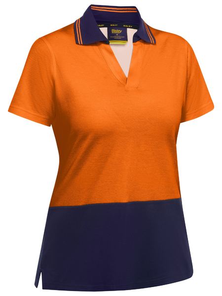 Bisley Hi Vis Ladies V Neck Polo Short Sleeve (BISBKL1234)