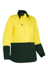 Bisley Hi Vis Ladies Cool Lightweight Drill Shirt Long Sleeve (BISBL6895)