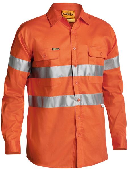 Bisley Hi Vis Taped Drill Shirt Long Sleeve (BISBT6482)