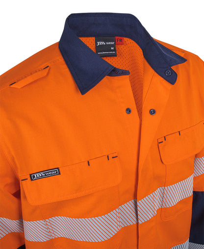 JB's Hi Vis FR PPE2 Biomotion 185G Work Shirt Long Sleeve (JBS6DFRL)
