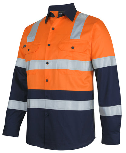 JB's Hi Vis (D+N) 150G Level 3 Work Shirt Long Sleeve (JBS6DNW3)