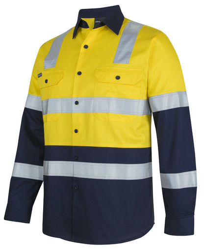 JB's Hi Vis (D+N) 150G Level 3 Work Shirt Long Sleeve (JBS6DNW3)