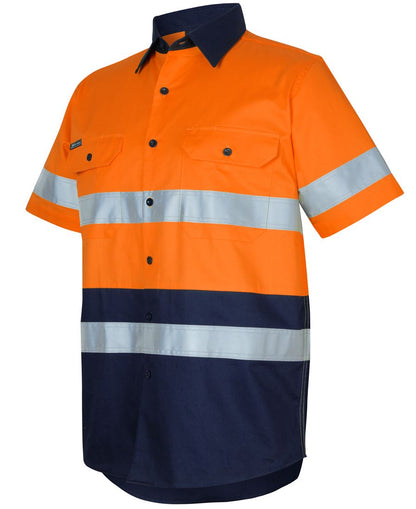 JB's Hi Vis (D+N) 150G Work Shirt Short Sleeve (JBS6DNWS)