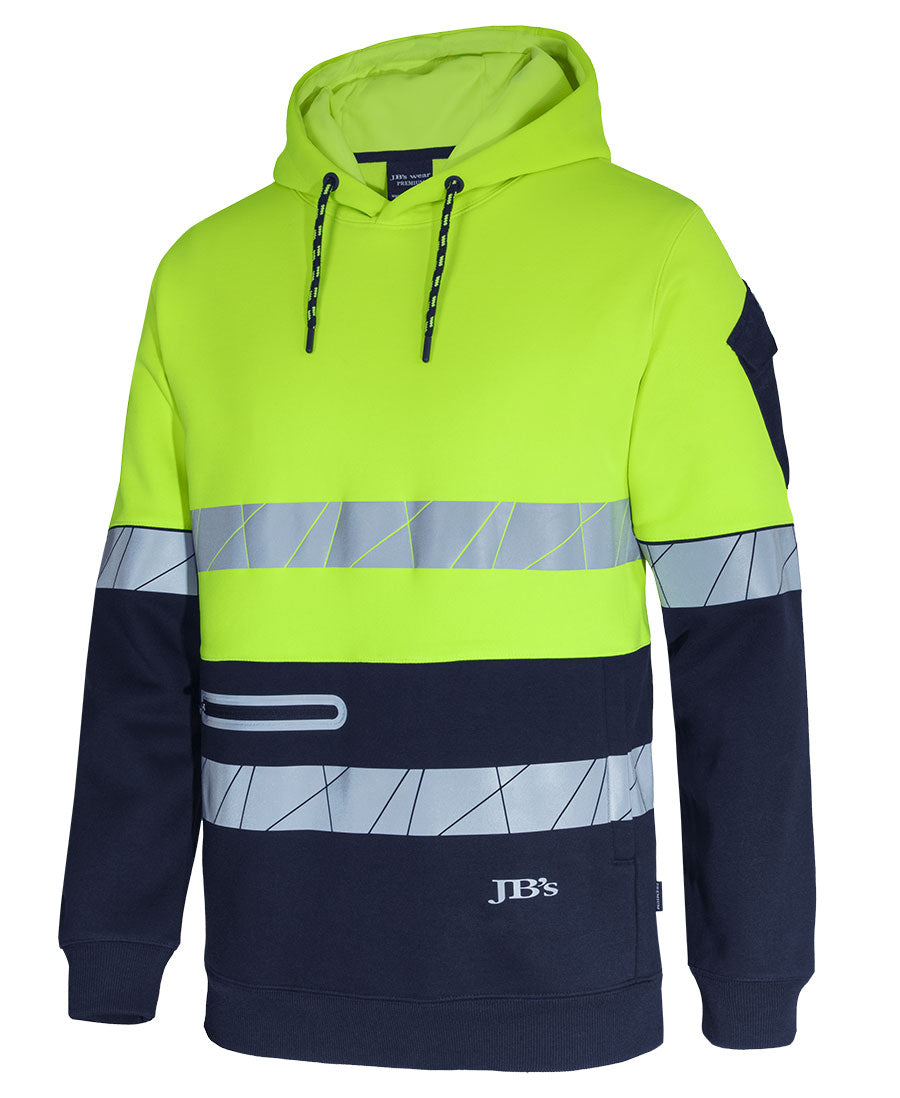 JB's Hi Vis 450G Pull Over Hoodie with Fragmented Tape (JBS6DPFP)
